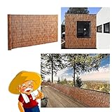 BZCKBZ Schilfrohrmatte Hoch 50 60 70 80 90 100 110 120 130cm Sichtschutzzaun Bambuszaun Balkonzaun Abdeckung Für Garten Outdoor Hinterhof Terrassendekorationen(60x400cm(2.0x13.1FT))