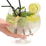 Fishbowl Übergroßes Cocktailglas, Jumbo, aus Glas, extra groß, 20 cm, einzeln (3 Liter)
