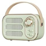 HondoKet Retro-Lautsprecher, 360-Stereo-Effekt, Bluetooth-Mini-Lautsprecher, Vintage-Radio, Heimdekoration, für Den AußEnbereich, GrüN