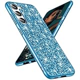 Hülle für Samsung Galaxy S25 Hülle Glitzer Bling Sparkle Handyhülle für Samsung S25 Case Original Ultra Dünne Leichte Ganzkörper Stoßfest Anti-Kratzer Silikon Schutzhülle Galaxy S25 Cover (Blau)
