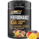 BCAA 450 g Pulver - Instant BCAAs + L-Glutamin + Taurin - Lecker & super Löslichkeit - Vegane Aminosäuren - 2:1:1 Ratio - (Mango Passionsfrucht)
