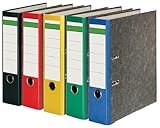 Conipa DIN A4 Ordner 2-Ringe-Meachanik [MADE IN GERMANY] für 600 Blatt grau marmoriert (5 Ordner, Sortiert, 8 cm Breit)