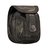 Huntvp Taktisch Schleudertasche, Slingshot Kugeltasche, Aufbewahrungstasche für Schleudermunition/ 6/8/10mm Stahlkugeln/Steinschleuder/Schleuder/Zwille, Molle Gürteltasche, Camouflage