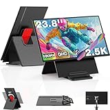 Kwumsy 2.5K Laptop Bildschirm Erweiterung, 23.8 Zoll Tragbarer Monitor für Laptop, 2560x1440P QHD 180Hz 125% sRGB Portable Monitor Für Alle Laptops, Unterstützt 0-90°Drehung/Höhenverstellbare/Faltbare