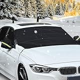Zhufas Frontscheibenabdeckung Winter, Windschutzscheibenabdeckung, Auto Abdeckung Winter, Scheibenabdeckung Auto Winter, Autoscheibenabdeckung winter Frost UV Sonne Staub, für die Auto,SUV (190x107cm)