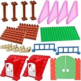 Mirthben Großen BauSteine Haus Zubehör Kompatibel mit Duplo Steine, Zusammengebaut Duplo Bauernhof Spielhaus Vergnügungspark Zubehör, Geeignet für Jungen und Mädchen ab 3 Jahren
