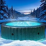 BRAST Whirlpool aufblasbar MSpa Starry mit LED Beleuchtung für 6 Personen Ø204x70cm In- Outdoor Pool 138 Massagedüsen Energiespar-Timer Heizung Bubble Wellness Massage