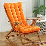 Hochlehner Auflagen 8cm, Gartenstuhlauflagen Hochlehner 120x50 Mit Bändern, Bequeme Sitzauflagen Gartenmöbel, Stuhlauflage Sitzkissen Indoor Outdoor Rückenlehne Auflage(Orange)