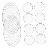 Gatuida 10 Stück Teiliges Einweg Bbq Grillrost Rund Hitzebeständiges Metallgitter für Outdoor Grillen Vielseitiges Grillnetz mit Mesh design für Bessere Luftzirkulation und Einfache