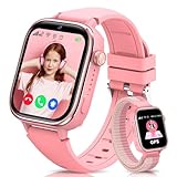 JoJoego Smartwatch Kinder mit GPS und Telefon, 4G Kinderuhr mit Videoanruf, Anruf, SOS, Schulmodus, Sprachchat, Wecker, SIM, IP68 Wasserdicht Schrittzähler, Geschenk für Mädchen/Junge, Rosa