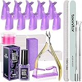 Teenitor Nagelgel Nagellack Dipping Powder Remover Tools Kit mit Nagelclips Nagelentferner Pads Nagelhautöl Nagelbürsten Nagelfeile Puffer Block Nagelknipser Nagelhautschäler Schaber und Cutter