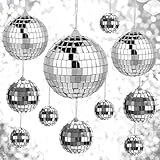 MILIAFLICK 11 Stück Discokugel Deko 4 Größen 8cm, 6cm, 4cm, 2cm Spiegelkugel Mini Discokugel Disco Kugel Diskokugel Discokugeln Discokugel Klein Kleine Discokugel Discokugel Mini für Weihnachtsbaum