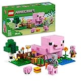 LEGO Minecraft Das Babyschwein-Haus - Interaktives Spielzeug mit Einer Helden Figur, Schwein, Biene, Zombie Piglin - Kinder Gaming Geschenk für Mädchen und Jungen ab 7 Jahren - 21268