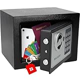 Silvergear® Safe Tresor für Zuhause | Elektronischer Safe Tresor mit 3- bis 8-stelligem Code | Geldtresor aus Stahl mit 2 Schlüsseln und Code für die sichere Aufbewahrung von Geld und Schmuck