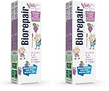 Biorepair, Zahnpasta Kids 0-6 Jahre Trauben, Zahnpasta für Kinder, ohne Fluorid Geschmack Trauben, Antikaria, für gesundes Zahnfleisch, Format 50 ml (Packung mit 2)