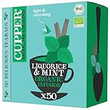 Cupper Bio Tee Vorratspackung Loveley Liquorice & Mint, Pfefferminztee, 50 ungebleichte Teebeutel I Big Pack I Perfekt fürs Büro I fair gehandelt I plastikfeie Teebeutel