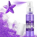 Essbarer Glitzer Spray - 22g Lebensmittel Glitzer Essbares Glitzerpulver für Getränke, Kuchen Dekoration, Macarons - Lebensmittelfarbe Glitzer Pulver Edible Glitter für Cocktail, Cupcakes (Lila)