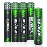 BEVIGOR AAA 1100mAh 1.2V Akkubatterien, Akku hohe Kapazität AAA NiMH wiederaufladbare Batterien, 16 Stück, vorgeladen