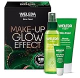 WELEDA Bio Geschenk Set Skin Food Make-Up Glow Effect - Naturkosmetik Geschenkbox mit SkinFood Hautpflege, 2in1 Dry Oil & Lip Butter Lippenbalsam - Unisex Gesichtspflege/Körperpflege Geschenkset