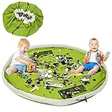 LEADSTAR Kinder Spielzeug Aufbewahrungstasche, Faltbare Drawstring Aufbewahrungsbeutel, Spielzeugaufbewahrung für Kinder, Kinder Spieldecke,Tragbare Aufräumsack (Gras-Grün)