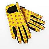 Jugend Reithandschuhe mit Stern Design für Mädchen & Jungen Kinder Handschuhe Allwetter Outdoor Sport Handschuhe Reiten (8-10 Jahre, Gelb)