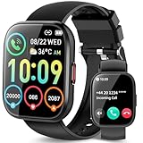 Smartwatch Damen Herren, 1,85' HD Screen Smart Watch mit Telefonfunktion, Fitnessuhr mit 112 Sportmodi/Fitness Tracker, IP68 wasserdichte Sportuhr mit Schlafüberwachung/Schrittzähler für Android iOS