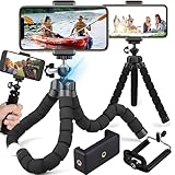 Retoo Flexibel Handy Stativ mit Universalclip Handystativhalter für Smartphone Kamera Actioncam Universelles Dreibeinstativ Selfie Tripod Mini Handy Halter Mini Selfie Stick Kabelloser Tragbarer