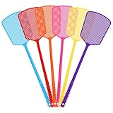 Fliegenklatsche, Kunststoff Fliegenklatschen Multi-Pack, 6 Stück Bunte Fliegenklatscher, Langer Griff Fly Swatter für drinnen und draußen