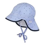 Sterntaler Schirmmütze für Jungen mit Bindebändern, Nackenschutz und Anker-Motiv ,Blau (Himmel 325),51