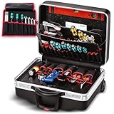 Parat Classic Kingsize Roll neo TSA Lock™ | Werkzeugkoffer mit Rollen für 50 Einsteckfächer | Inkl. Basic Roll-Up Case 8 | 36L Werkzeugtrolley mit Bodenschale | Mit Doppelrahmen & Rollen
