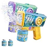 Seifenblasenpistole Kinder, 2 Pcs Bubble Gun, mit 2 Flaschen Seifenblasenflüssigkeit, 5000+ Seifenblasen pro Minute