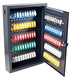 Pavo 8047222 Deluxe Schlüssel-Kasten/Schrank/Tresor, 100 Haken mit seitlichem Schlüsseleinwurf, dunkelgrau