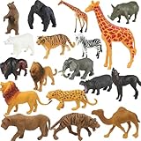 Aszaui 18 Stück Tiere Figuren für Kinder,Tierfiguren Wald Spielfiguren Tiere Set Mini Figuren Waldtiere Spielzeug,Mini-Tiere Zoo Bauernhof Dschungel Wild, Osterei, Weihnachten, Deko Cupcake Topper