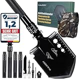 MADERY Survival 11IN1 Klappspaten - Robuste & Rostfreie Camping Zubehör aus Hochwertigem Stahl, bushcraft ausrüstung nutzbar Outdoor, Überleben inkl. Feuerstahl & Tasche, Geschenk für Papa Weihnachten