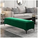 Luxuriöse, gepolsterte rechteckige Sitzbank mit Samt – geräumige Sitzgelegenheit und versteckte Aufbewahrung für Wohnzimmer-Eingangsbereich – 78,7 x 40,6 x 40,6 cm, stilvolle und funktionale Möbel