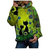 PPangUDing Damen Sweatshirt Hoodie Pullover Oberteile Langarmshirt Baumwolle 3D bedruckter Mode Kapuzenpullover Sweatjacke Winterjacke Mantel Outwear Sweater Freizeitkleidung