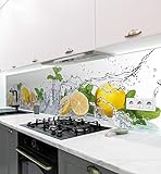 MyMaxxi - Selbstklebende Küchenrückwand Folie ohne Bohren - Aufkleber Motiv Zitrone - 60cm hoch - Adhesive Kitchen Wall Design - Wandtattoo Wandbild Küche - Wand-Deko - Wandgestaltung
