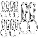 BOHUIZ 10 Stück Karabiner Schlüsselanhänger, Schlüsselring mit Karabiner Karabinerhaken Metall Keychain Schlüsselringe Clips