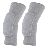 Amabro 2 Stück Volleyball Ellenbogenschützer, Kompressions Ellenbogenschoner Ellbogenschoner atmungsaktive Ellenbogenbandagen mit dickem Schwamm Armbandage Unterstützung (Grau)