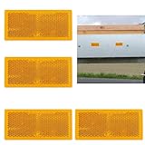 Fc'Noqgn Satz mit 4 ReflektorenRückstrahler quadratisch 82 x 36 mm Orangefarbene Standlichter für Anhänger, LKWs, PKWs, Trailer, Caravans mit E-Logo