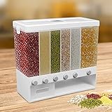 FROPIJ Müslispender Wand & 6-fach Getreidespender Wandmontage - Reisspender aus Kunststoff, Luftdicht - Cerealienspender, Aufbewahrungsbehälter für Müsli, Reis & Kaffeebohnen