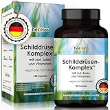 HERBIOS Jod-Selen Komplex –180 Schilddrüsen-Kapseln für 6 Monate – hochdosiert mit L-Tyrosin, Eisen, B-Vitaminen & Folsäure – Natürlich, Vegan & Laborgeprüft