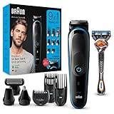 Braun Barttrimmer/Haarschneider Herren, Trimmer/Haarschneidemaschine & Rasierer, 9-in-1 Set für Bart, Gesicht, Kopf, Körper, Ohren und Nase, MGK5280, schwarz/blau