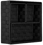 Brandsseller Aufbewahrungsbox Dekobox - Rattan/Flecht Optik - 4er Set (Schwarz)