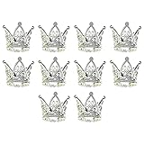 Gbloodst 10 Stück Mini Prinzessin Topper Glas Kinder Haarschmuck für Hochzeit Geburtstag Party Kuchen Dekoration Werkzeug Silber