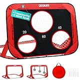 CATCHLUCK Fussball Tor Fußballtor Kinder Fussballtore für Garten Kinder Pop Up Fussballtor Fussball Tore Kinder Fußball Tor Fussballtor Outdoor Training mit Tragetasche, Rot