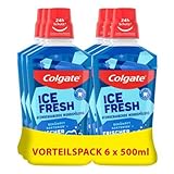 Colgate Mundspülung Ice Fresh 6x500 ml – für sofortige & anhaltende Frische – antibakterielle Mund- und Zahnreinigung ohne Alkohol** für optimalen Schutz