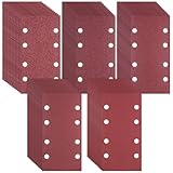 60Stk 93x185mm Schleifpapier Set- 40/60/80/120/240 Körnung Schleifpapier für Schwingschleifer Schleifblätter Set Rechteckiges Schleifblatt Klett 8 Löcher Sandpapier für Multischleifer Schwingschleifer