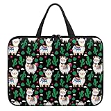 Hiseng Laptop-Taschen Laptoptasche 10-17 Zoll Laptop-Tasche Laptop Tasche Business Büro Arbeit Computertasche, 3D Alpaka Schlanke Notebook Tasche für Herren & Frauen (12',Grün Schwarz)
