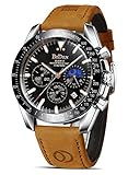 HANPOSH Klassische Uhr 0344-Caramel Black